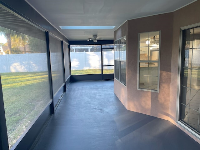 view of unfurnished sunroom