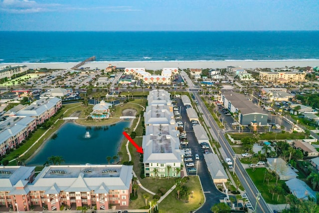 aerial overview of property's location featuring a large body of water