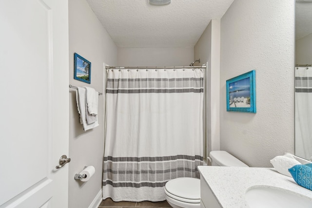 100 Dove Tree Ln, Saint Augustine, FL 32095 - bathroom featuring vanity, a textured ceiling, and a shower with curtain