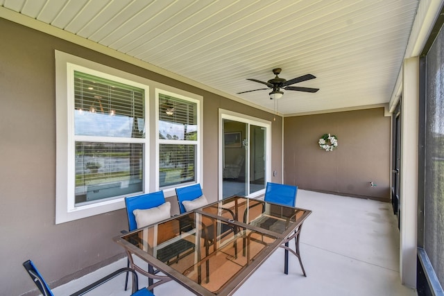 100 Dove Tree Ln, Saint Augustine, FL 32095 - view of patio featuring a ceiling fan and outdoor dining area