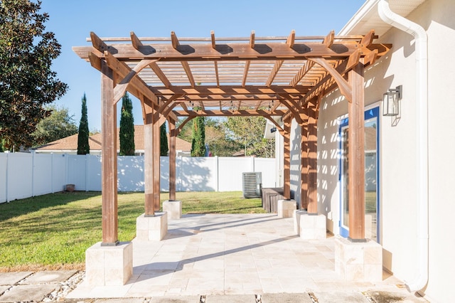 view of patio / terrace featuring a pergola