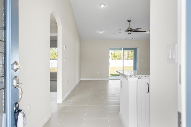 interior space with light tile patterned floors