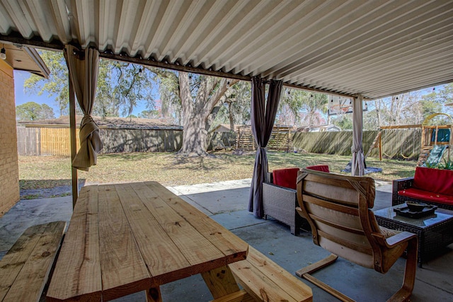 view of patio / terrace with a fenced backyard