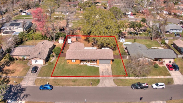 birds eye view of property featuring a residential view