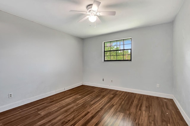 132 Southwind Cir, Saint Augustine, FL 32080 - empty room featuring dark wood finished floors and ceiling fan