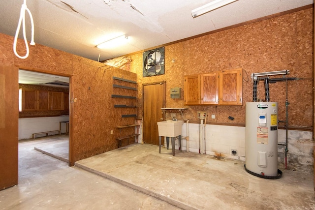 132 Southwind Cir, Saint Augustine, FL 32080 - basement featuring electric water heater and a sink