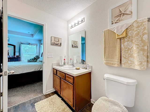 348 Ashby Landing Way, Saint Augustine, FL 32086 - bathroom featuring ensuite bathroom, vanity, wood finished floors, a textured ceiling, and a textured wall