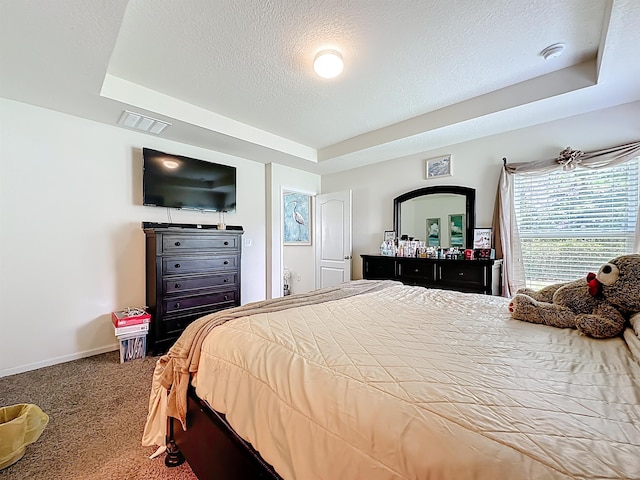 348 Ashby Landing Way, Saint Augustine, FL 32086 - bedroom featuring carpet, a textured ceiling, and a tray ceiling