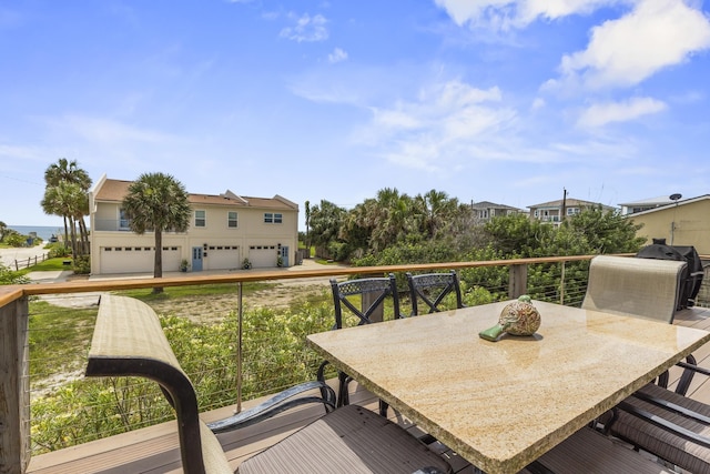 wooden deck featuring grilling area