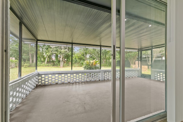 view of unfurnished sunroom