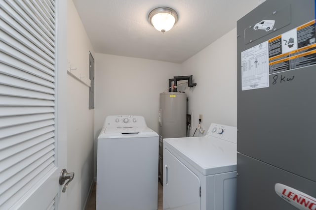850 A1A Beach Blvd Unit 42, Saint Augustine Beach, FL 32080 - laundry room featuring independent washer and dryer, heating unit, and water heater