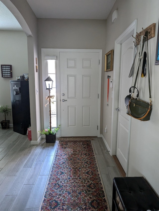 entrance foyer featuring light wood-type flooring