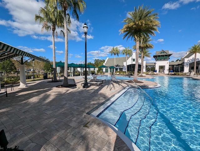 view of pool with a patio