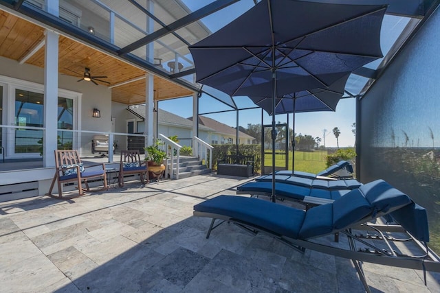 view of patio / terrace with ceiling fan