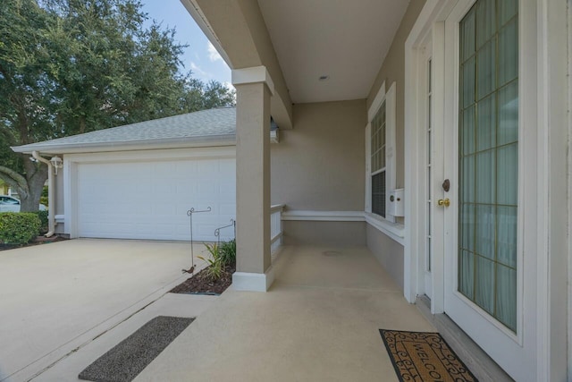 view of garage