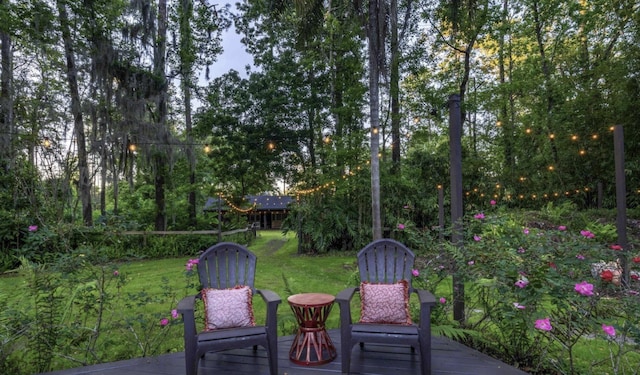 view of patio featuring a wooden deck