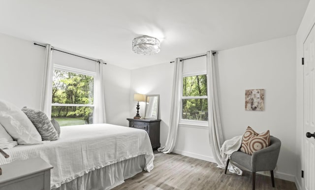 bedroom featuring light hardwood / wood-style flooring