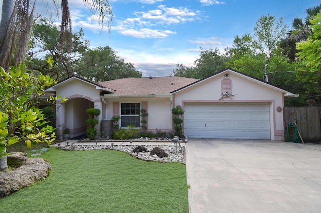 1711 Old Beach Rd, Saint Augustine, FL 32080 - single story home featuring stucco siding, driveway, a garage, and a shingled roof