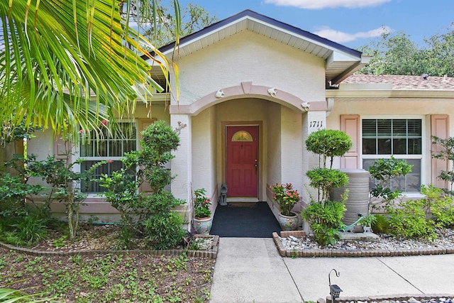 1711 Old Beach Rd, Saint Augustine, FL 32080 - doorway to property with stucco siding