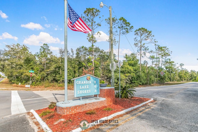 view of community sign