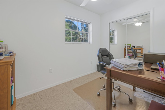 office area with carpet