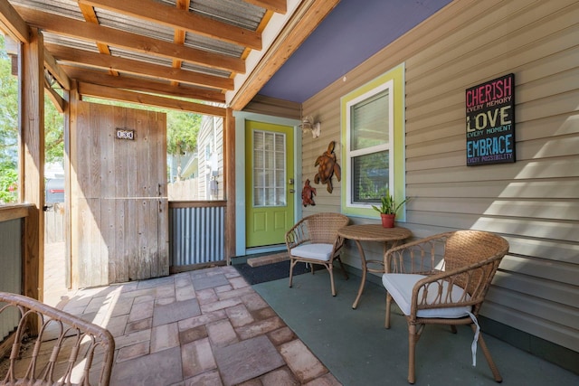 view of patio / terrace with a porch
