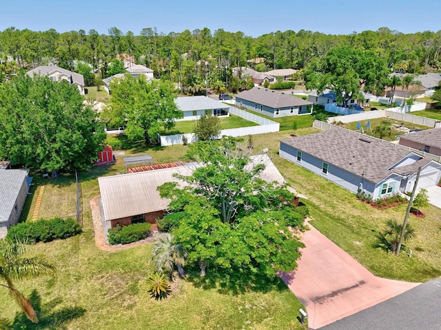 bird's eye view featuring a residential view