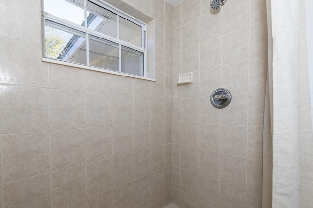 bathroom featuring a shower with curtain