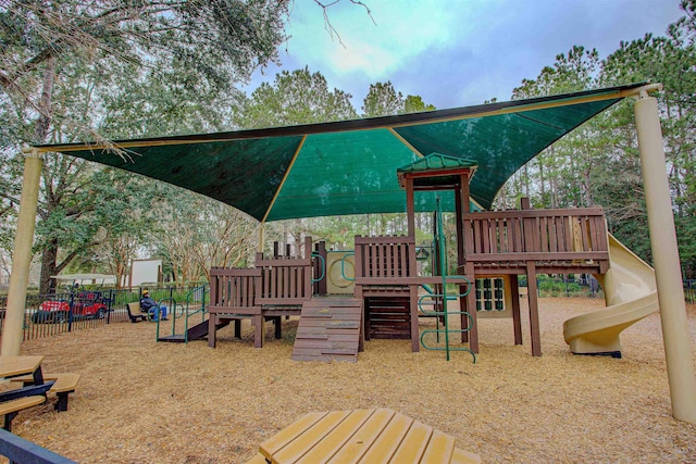 view of jungle gym