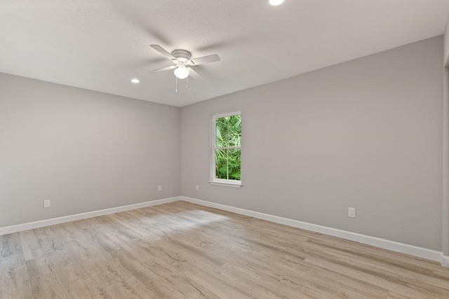 2891 N 8th St, Saint Augustine, FL 32084 - unfurnished room with ceiling fan, light wood finished floors, and recessed lighting