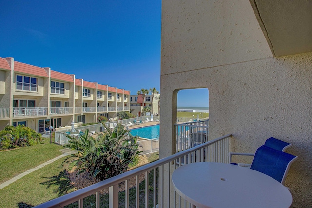 390 A1A Beach Blvd Unit 43, Saint Augustine Beach, FL 32080 - balcony featuring view of pool