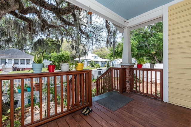 wooden deck with a porch