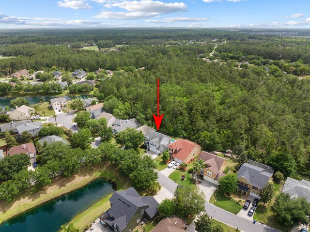 201 N Saxxon Rd, Saint Augustine, FL 32092 - drone / aerial view with a forest view, a residential view, and a water view