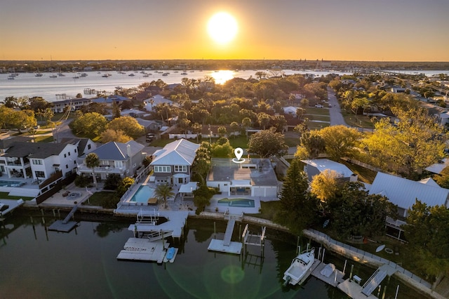 101 Dolphin Dr, Saint Augustine, FL 32080 - bird's eye view with a residential view and a water view