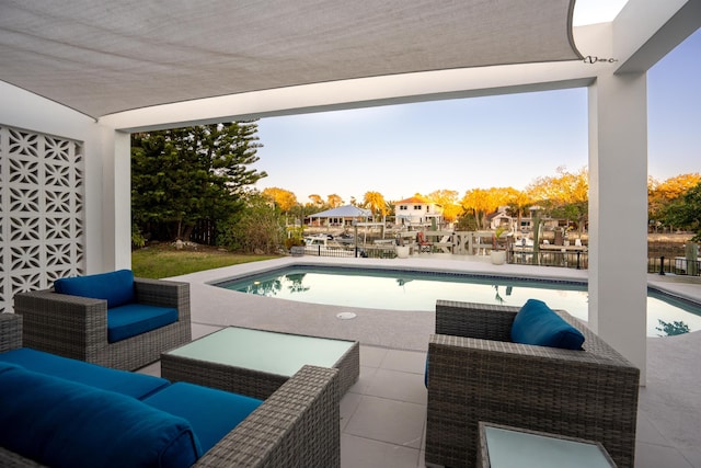 101 Dolphin Dr, Saint Augustine, FL 32080 - pool featuring an outdoor hangout area and a patio area