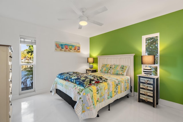101 Dolphin Dr, Saint Augustine, FL 32080 - bedroom featuring baseboards and ceiling fan