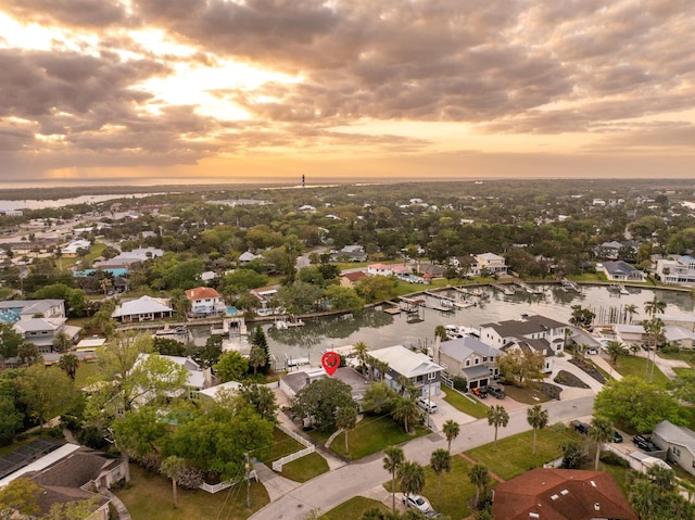 101 Dolphin Dr, Saint Augustine, FL 32080 - aerial view featuring a water view and a residential view