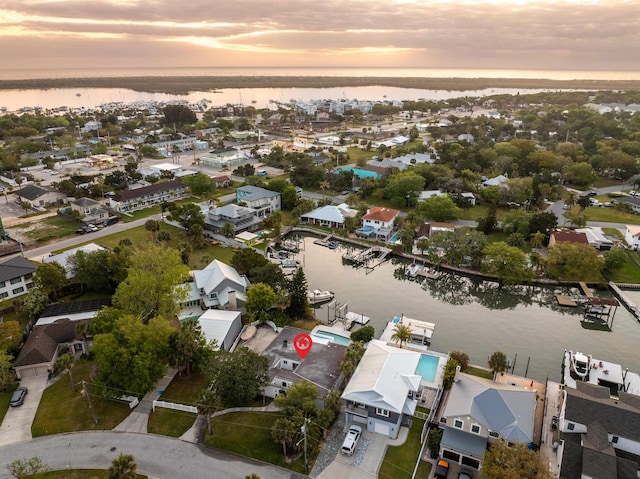 101 Dolphin Dr, Saint Augustine, FL 32080 - birds eye view of property featuring a water view and a residential view