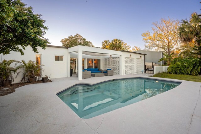 101 Dolphin Dr, Saint Augustine, FL 32080 - pool featuring fence, outdoor lounge area, and a patio area