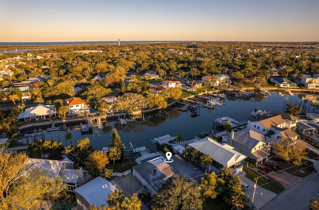 101 Dolphin Dr, Saint Augustine, FL 32080 - birds eye view of property featuring a water view and a residential view