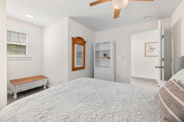 91 Saint Benedict St, Saint Augustine, FL 32084 - bedroom with carpet, baseboards, and ceiling fan