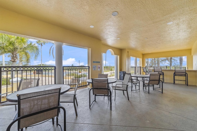 view of patio featuring outdoor dining space