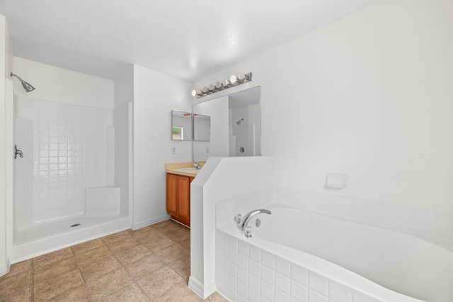 17 Porter Ln, Palm Coast, FL 32164 - full bath featuring vanity, walk in shower, a bath, and baseboards