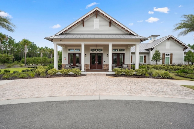 view of front of home with french doors