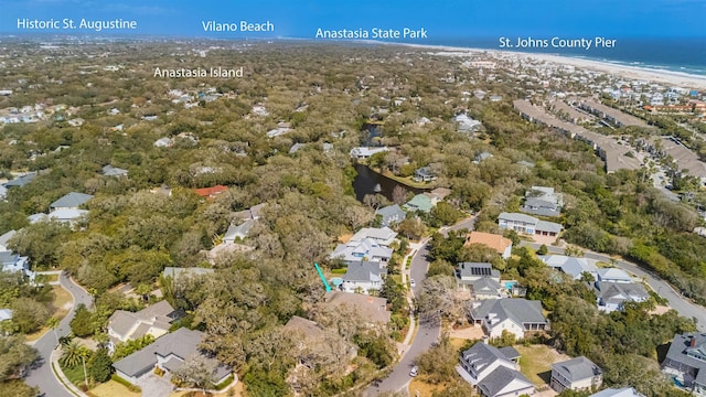 485 Ocean Forest Dr, Saint Augustine, FL 32080 - birds eye view of property with a residential view and a water view