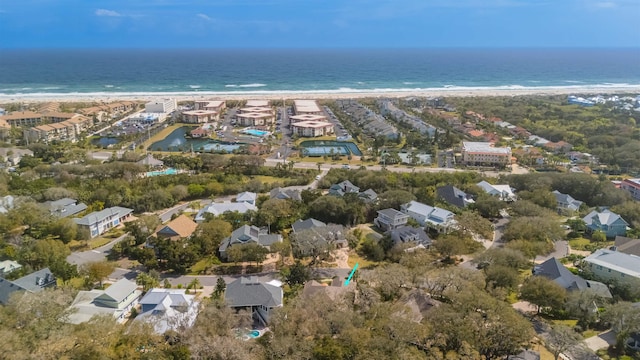 485 Ocean Forest Dr, Saint Augustine, FL 32080 - aerial view with a residential view, a water view, and a beach view