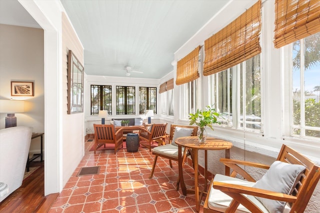 sunroom / solarium featuring visible vents