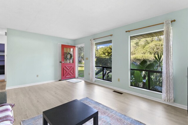 interior space with light wood-type flooring