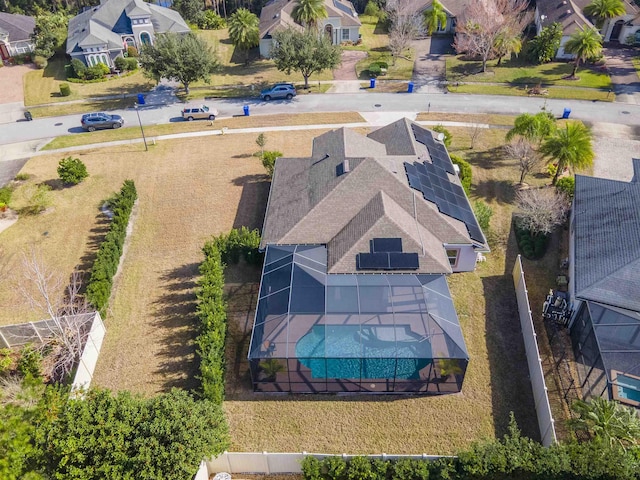 drone / aerial view with a residential view