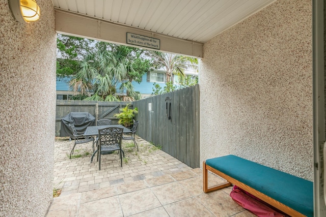 view of patio / terrace featuring a grill